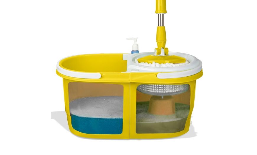 Image 4: Dual Spin Mop with Heads and Bucket