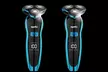 One or Two Wet and Dry Wireless Electric Shavers in Blue and Silver - Second Medium
