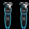 Image 5: One or Two Wet and Dry Wireless Electric Shavers in Blue and Silver