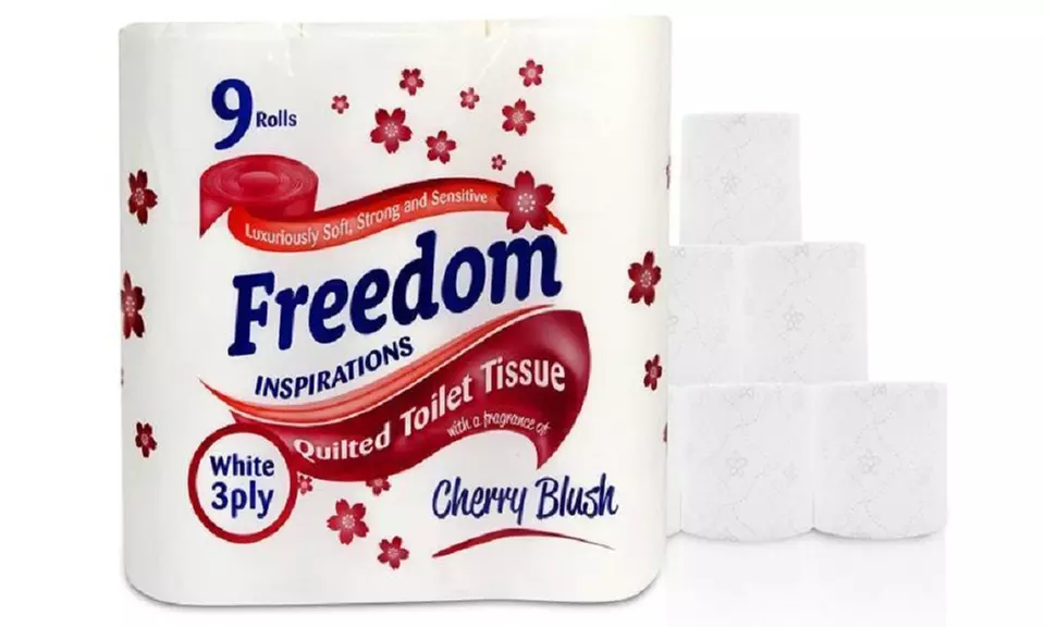 45, 90 or 135 Freedom Cherry-Scented Three-Ply Toilet Paper Rolls - Primary Image