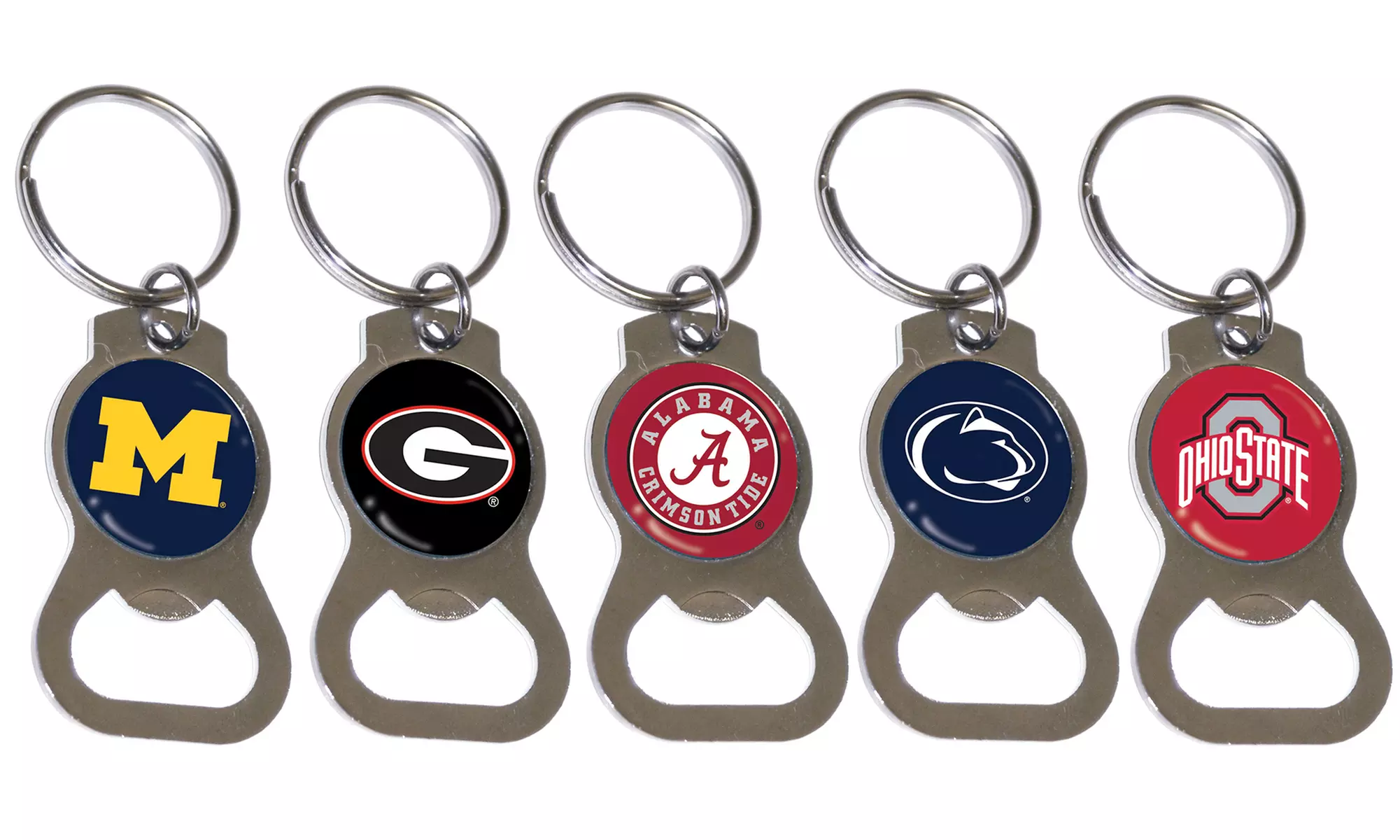 Team Sports America NCAA Bottle Opener Key Chain Ring (3-Pack) - Primary Image