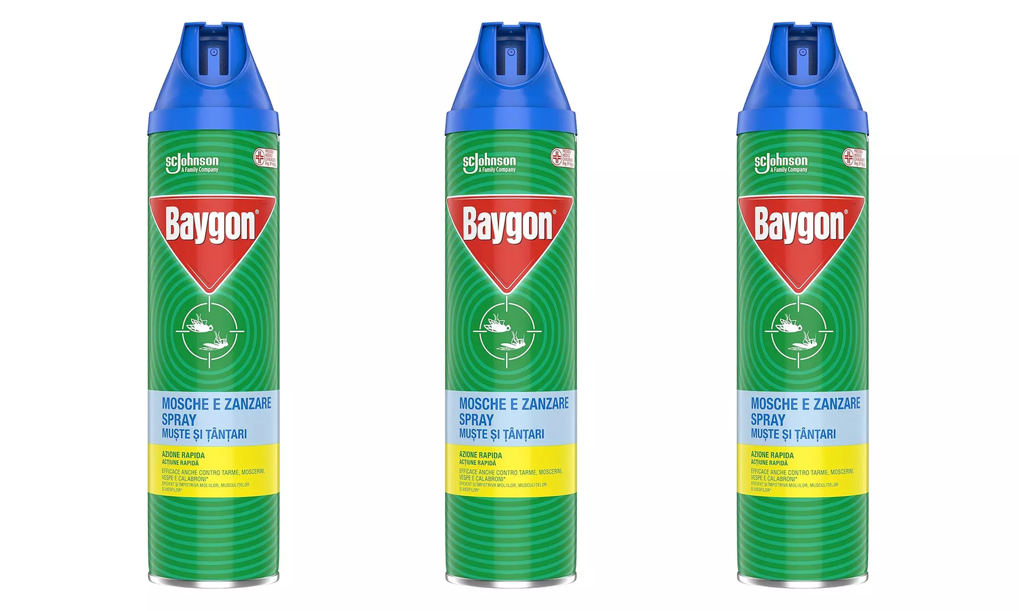 3, 6 o 12 spray antizanzare e mosche Baygon