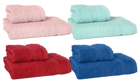 Tappeto o set di 3 asciugamani in cotone, disponibili in vari colori