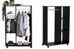HOMCOM Modern Rolling Wardrobe - Black - Image 2