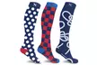 XTF Fun Patterns Knee-High Compression Socks (3 or 6 Pairs) - Second Medium