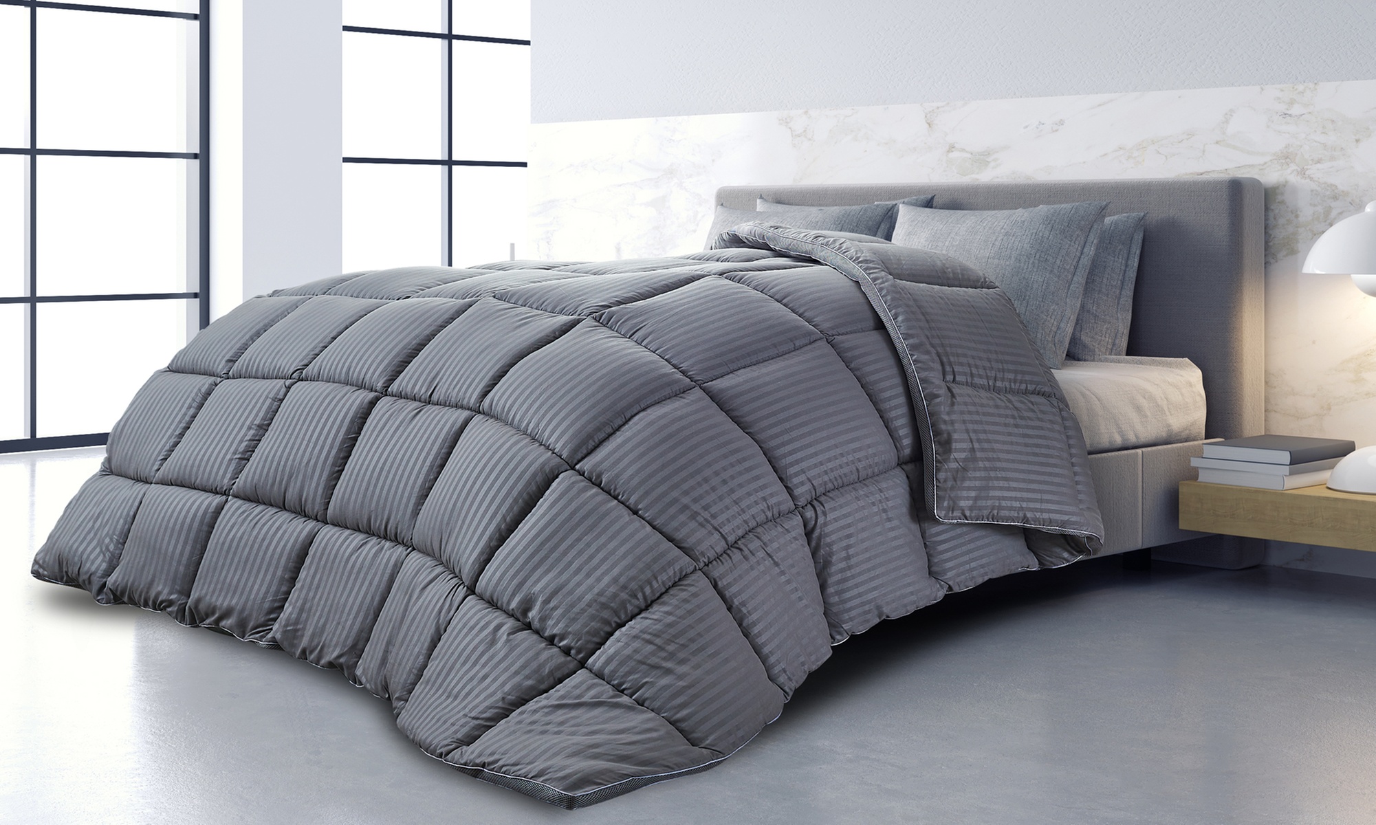 Warm dekbed ‘Luxe 3D’ grijs, Sampur