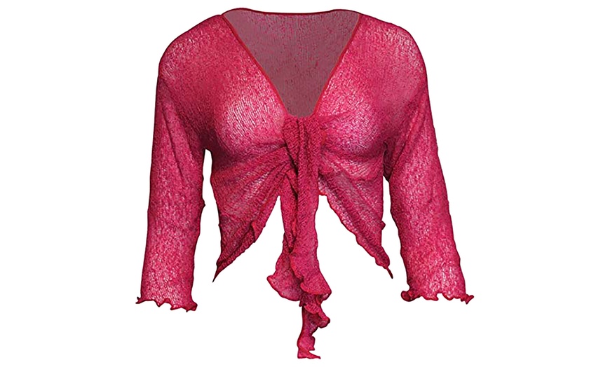 Image 40: Tie Front Lace Shrug