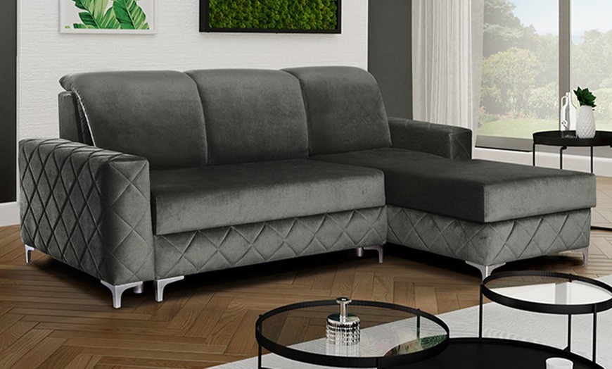 Image 11: Ohio Plush Velvet Sofa Bed