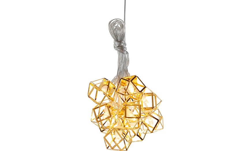 Image 4: Gold Solar Cage String Lights