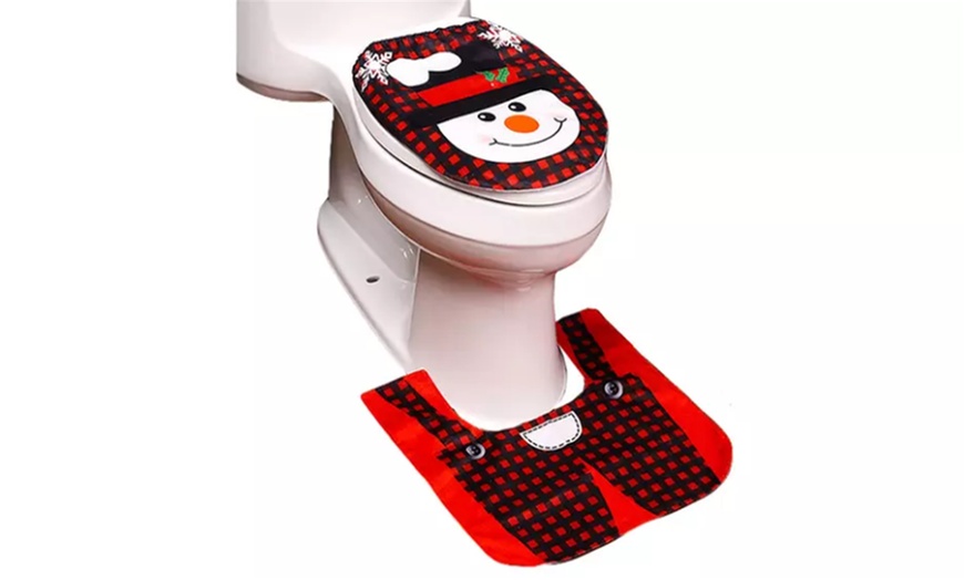 Image 4: Christmas Toilet Cover Bathroom Set