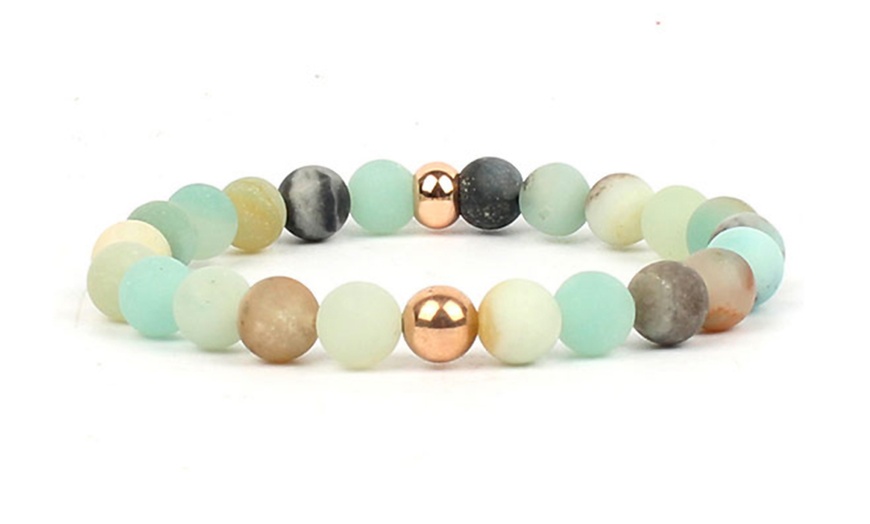 Image 1: Bracelet de méditation avec pierres d'amazonite