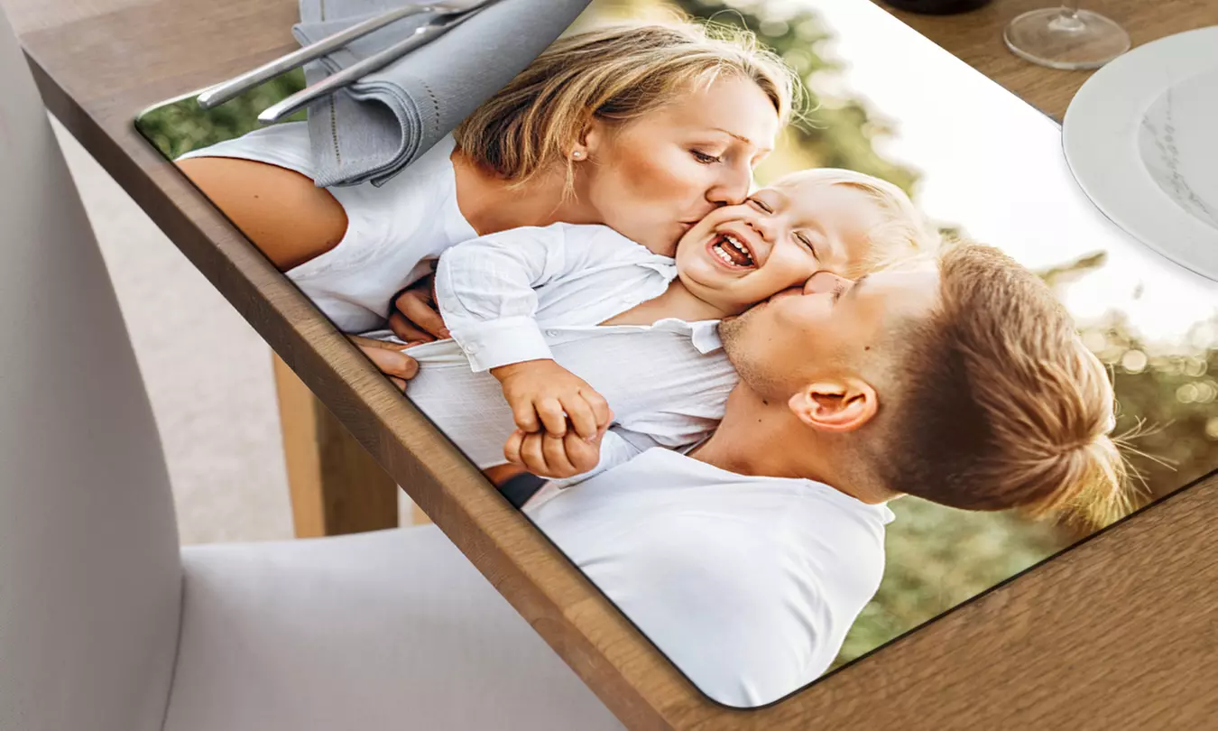 Gepersonaliseerde placemat van vinyl met je foto