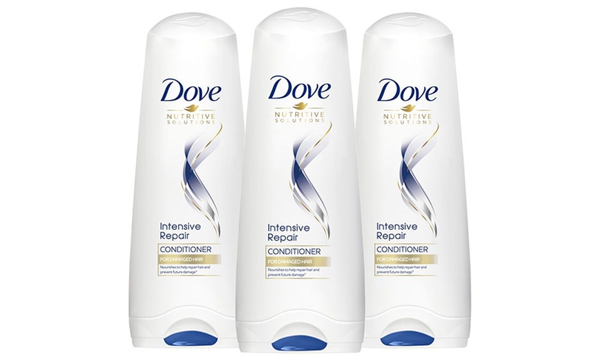 Image 1: Three-Pack of Dove Intensive Repair Conditioner 350ml