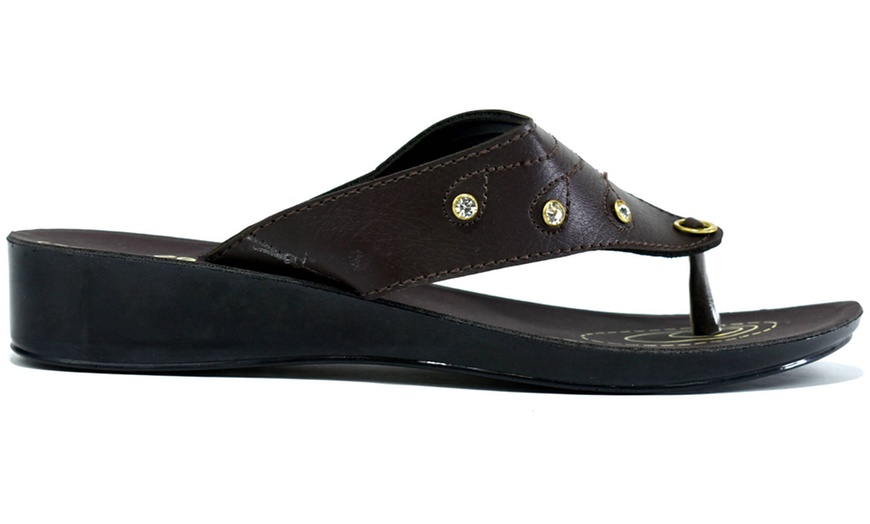 Image 7: Women's Low Wedge Flip Flops