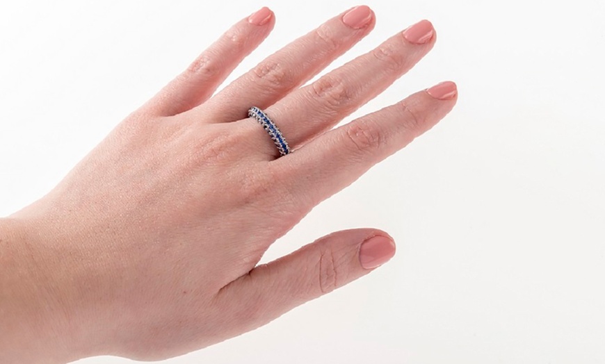 Image 7: Eternity Band Ring with Cubic Zirconia Crystals