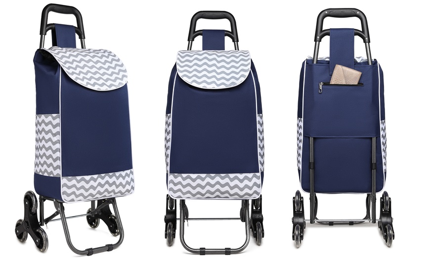 Image 2: Kono Six-Wheel Push Shopping Trolley