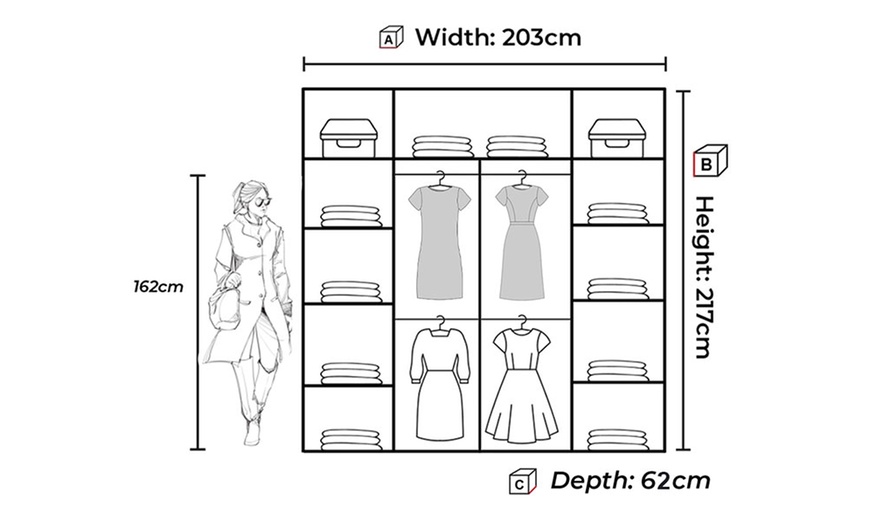 Image 19: Chicago Double-Sliding Full-Mirrored Door Wardrobe