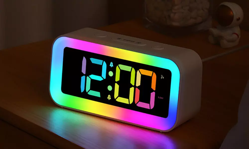 One or Two Dynamic RGB LED Digital Night Alarm Clocks - Primary Image