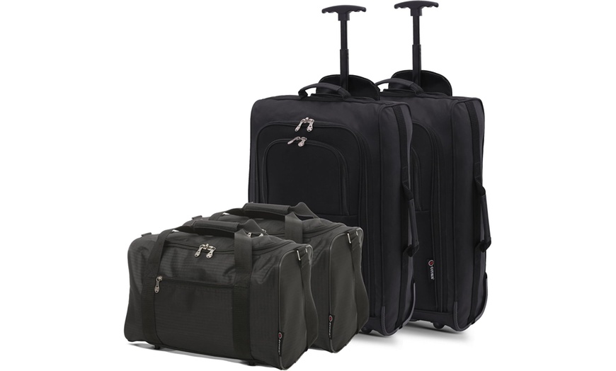 Image 1: 5 Cities Carry On Lightweight Travel Bag Trolley Range