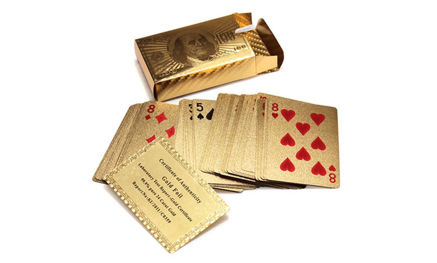 Image 5: Set of 54 Gold-Plated Cards