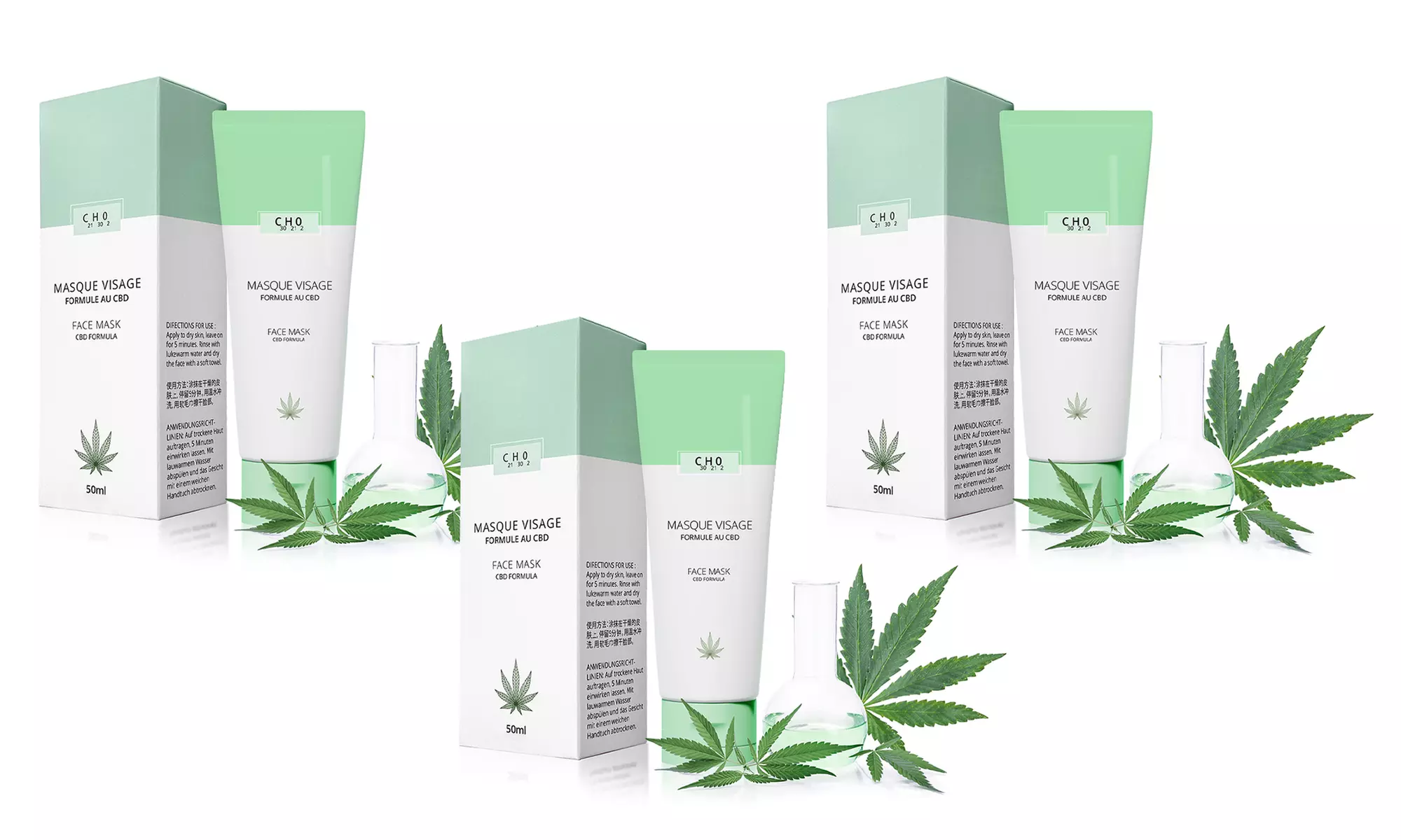 1, 2 ou 3 masques pour le visage au CBD de 50 ml - Image 4