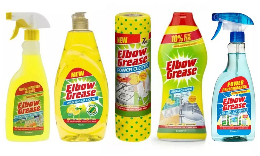 Image 1: One or Two Elbow Grease Five-Piece Cleaning Packs