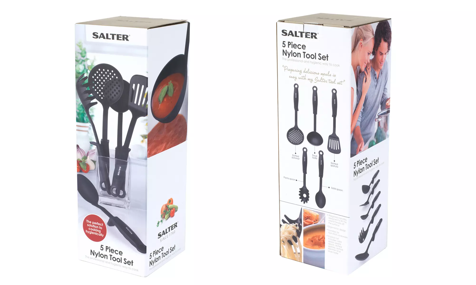 Set d'ustensiles de cuisine en nylon 5 pièces de la marque Salter - Second Medium