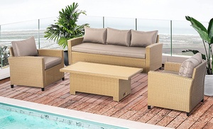 Outsunny Five-Seater Outdoor Rattan-Effect Sofa Set