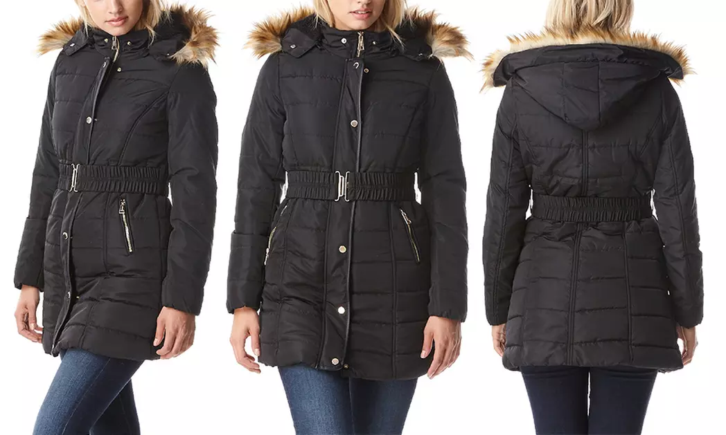 Women’s Long Sherpa-Lined Puffer Coat