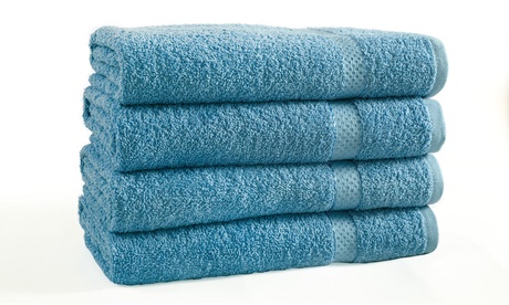 Lot de 4 serviettes de bain 100% coton, 80 x 140 cm