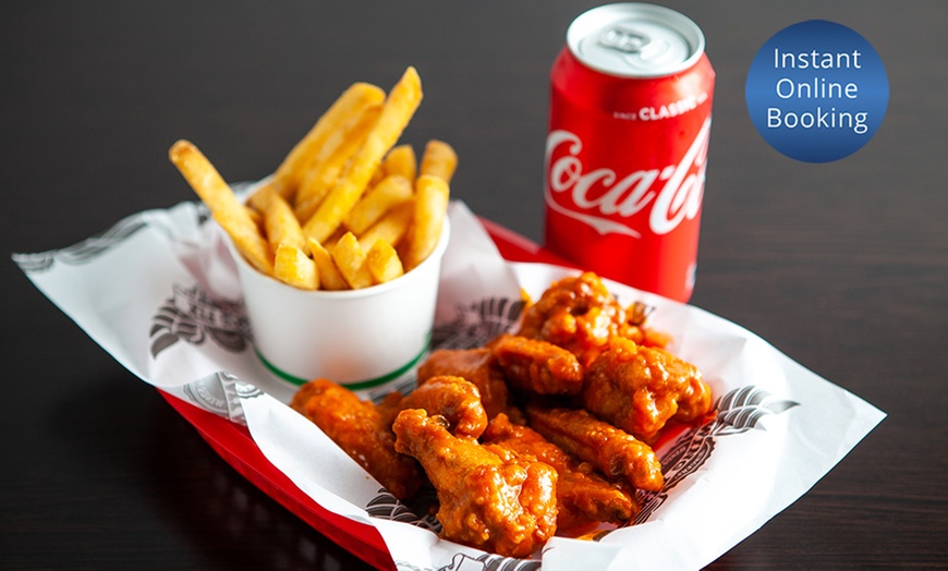 Image 1: Wings, Chips and Drink