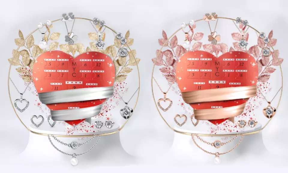 1 o 2 calendari dell'Avvento con 14 gioielli in cristallo