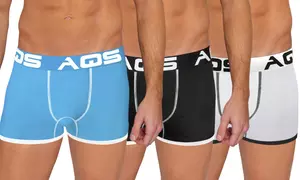 3 Pack AQS Men's Fitted Boxer Briefs