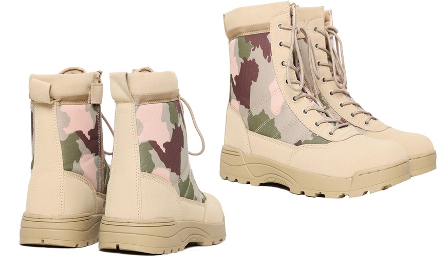 Image 7: MIG Camo Tactical Army Combat Boots