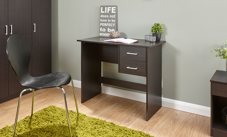 Image 1: Simple Two-Drawer Desk