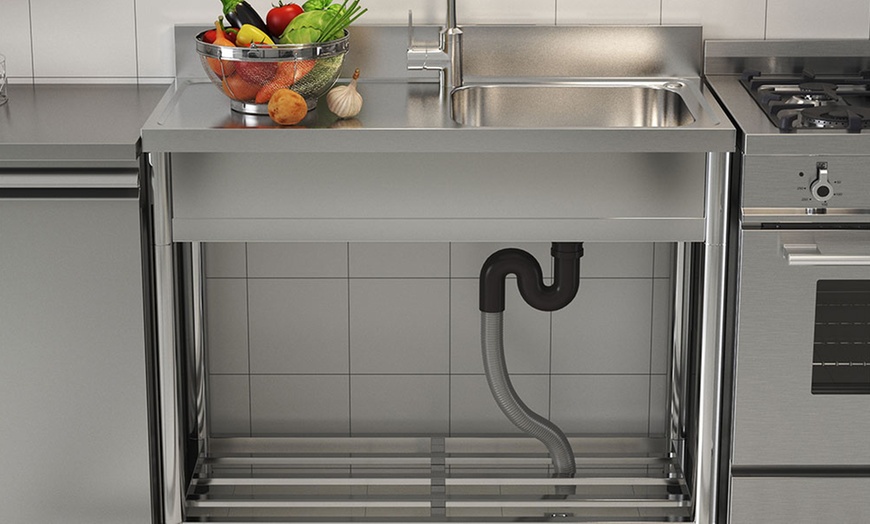 Image 2: Stainless Steel Commercial Sink with a Side Drainboard