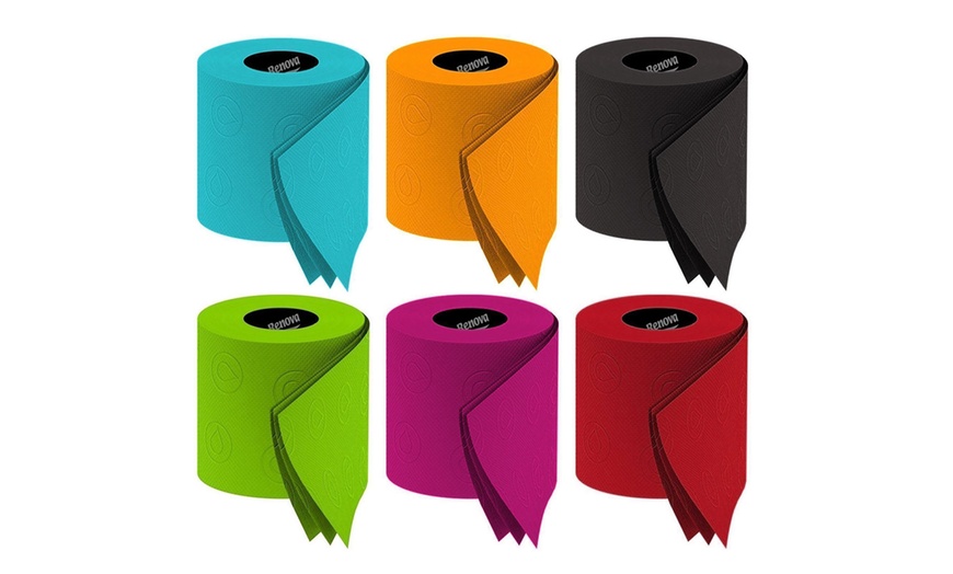 Image 1: Pack of Six Renova Coloured Toilet Paper Rolls