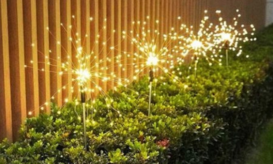 Image 3: One or Two Packs of Solar Fireworks LED Lights