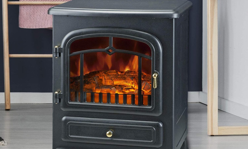 Image 2: HomCom Indoor Fireplace Heater