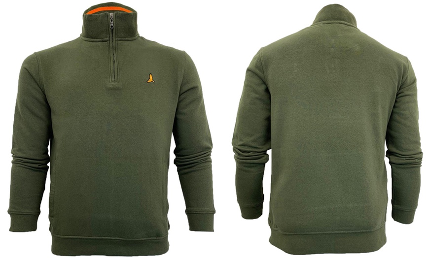 Image 5: Half Zip Funnel Neck Sweatshirt 