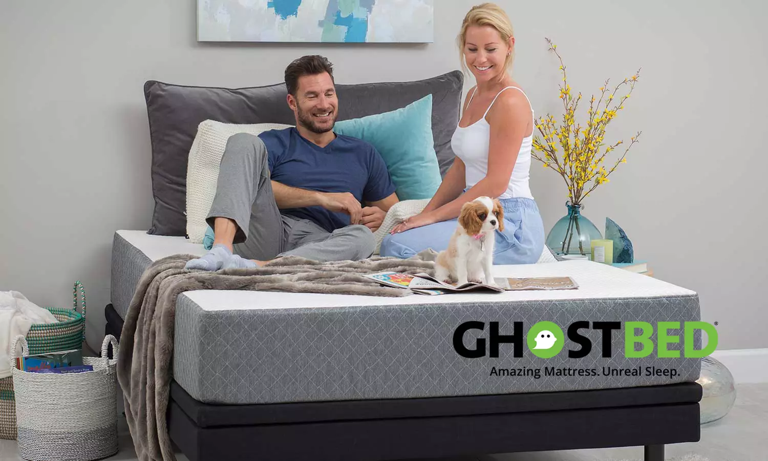 Nature's Sleep GhostBed 11" Memory Foam Mattress with Optional Foundation and Free GhostPillows - Primary Image