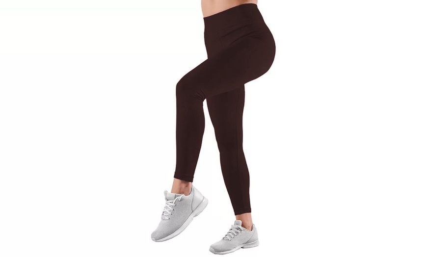 Image 7: Plus Size Fleece Lined Seamless Leggings