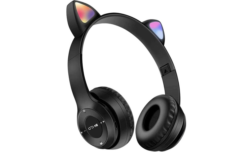 Image 4: Auriculares inalámbricos con orejas de gato