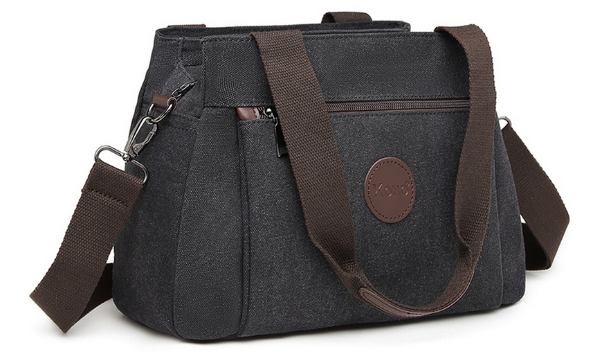 Image 3: Canvas Multi-Function Cross-Body Bag