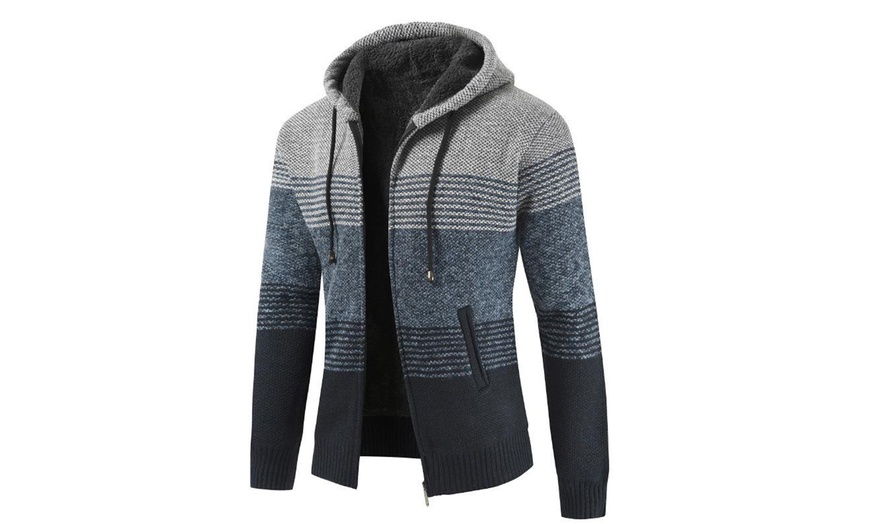 Image 6: Men's Hooded Sweater Cardigan