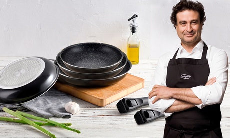 Set di 4 padelle con maniglie rimovibili click and cook Bergner