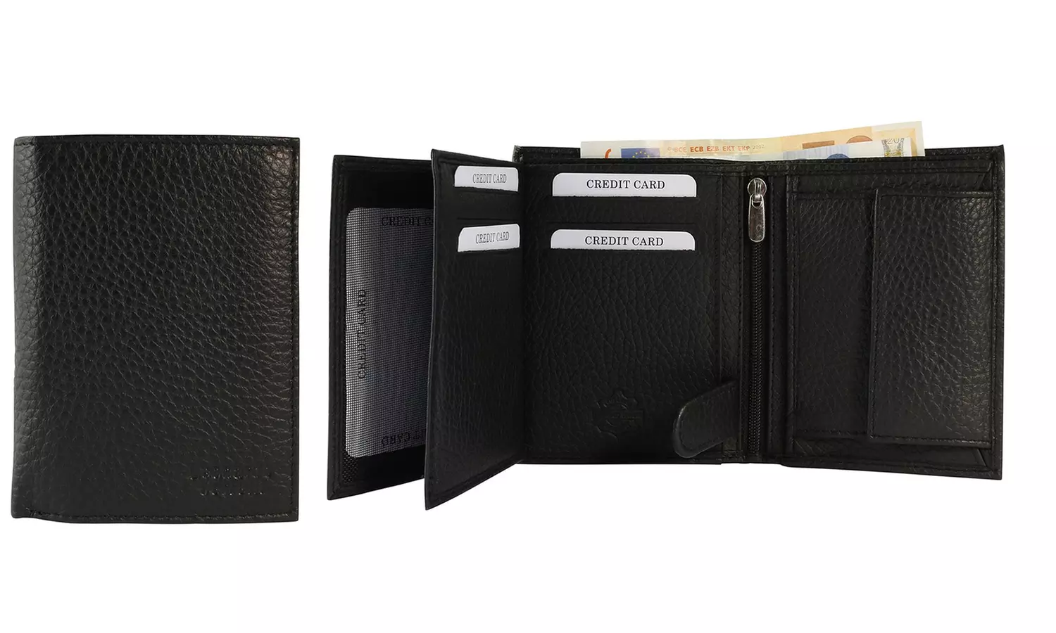 1x, 2x, oder 3x Herren- oder Unisex-Geldbörse aus Leder