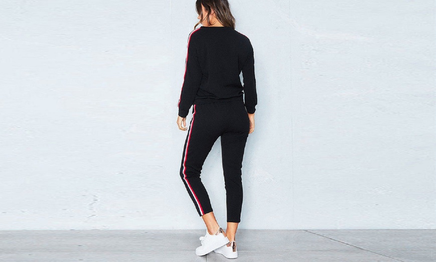 Image 8: Side-Striped Casual Tracksuit Set