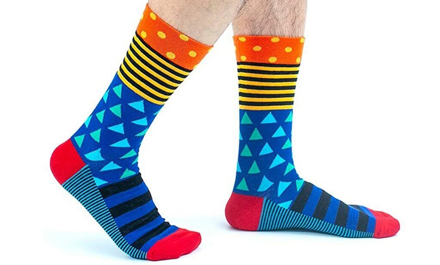 Image 7: 1, 4 ou 8 paires de chaussettes pour homme à motifs géométriques