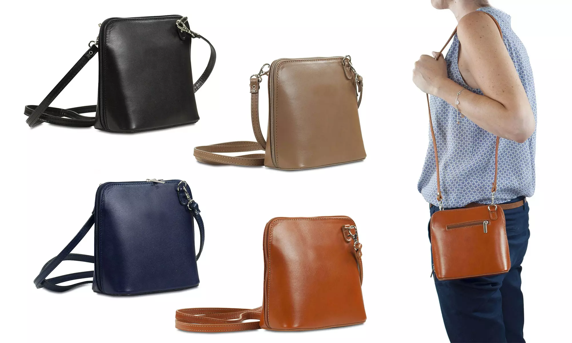 Roberto Marelli Schultertasche Talia aus Leder für Damen in der Farbe nach Wahl - Primary Image